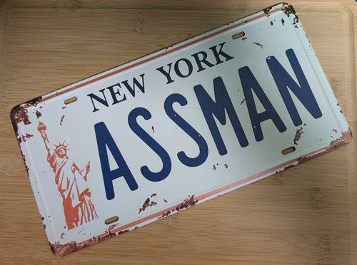 Assman metal new york license - assman,
